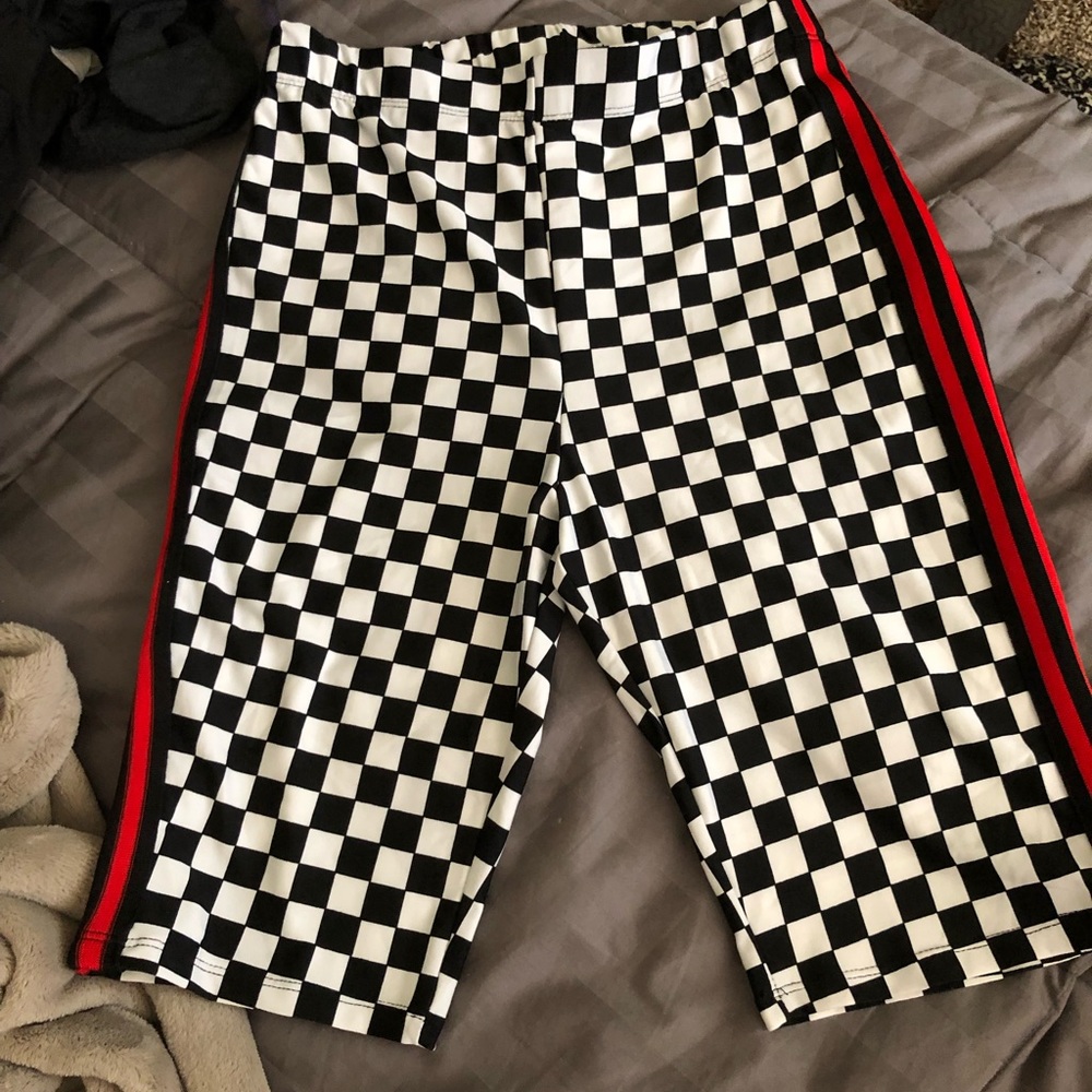 Checkered Biker Shorts